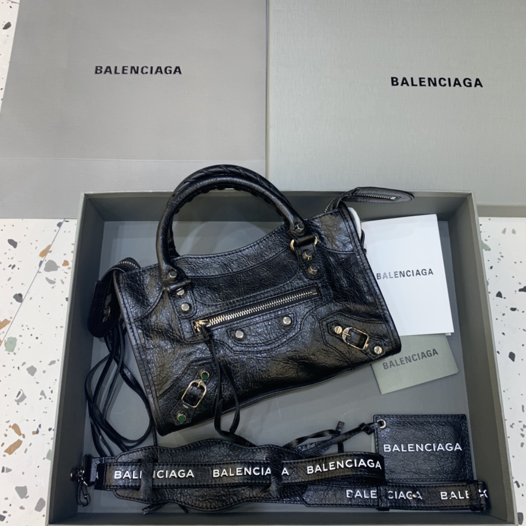 Balenciaga Classic City Mini Handbag Shoulder Bag Black/Silver